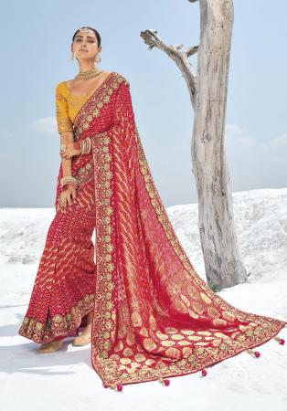 Picture of Pleasing Georgette Crimson Saree