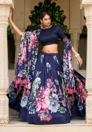 Picture of Charming Silk Dark Slate Blue Lehenga Choli