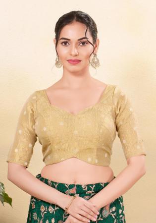 Picture of Pleasing Silk Khaki Designer Blouse