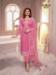 Picture of Silk Pale Violet Red Straight Cut Salwar Kameez