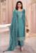 Picture of Well Formed Silk Cadet Blue Straight Cut Salwar Kameez