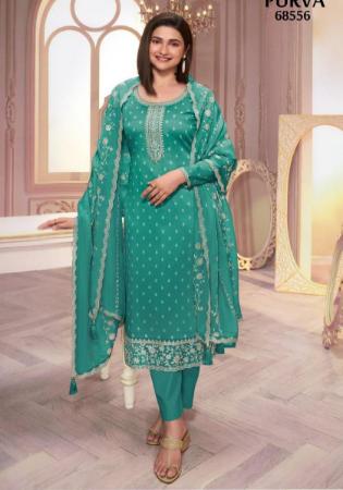 Picture of Good Looking Silk Sea Green Straight Cut Salwar Kameez