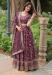 Picture of Chiffon & Silk Maroon Straight Cut Salwar Kameez