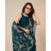 Picture of Graceful Silk & Organza Midnight Blue Saree