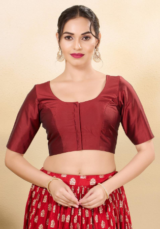 Picture of Enticing Chiffon & Brasso Brown Designer Blouse