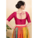 Picture of Delightful Chiffon & Brasso Crimson Designer Blouse