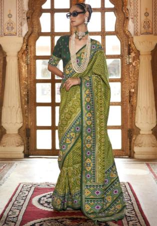 Picture of Grand Silk Olive Drab Saree