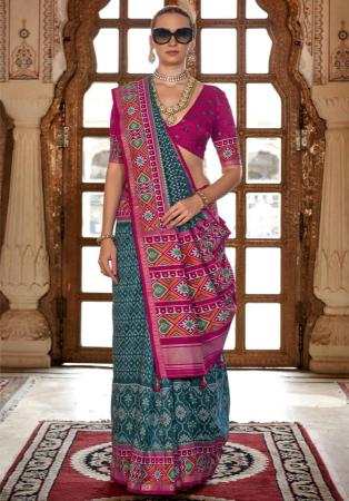 Picture of Delightful Silk Steel Blue Saree