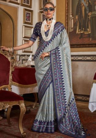 Picture of Alluring Silk Light Slate Grey Saree