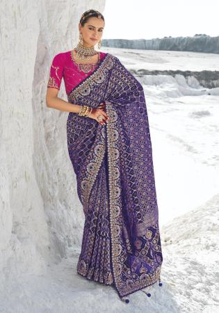 Picture of Fine Georgette Dark Slate Blue Saree