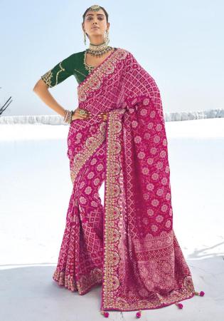 Picture of Superb Georgette Medium Violet Red Saree