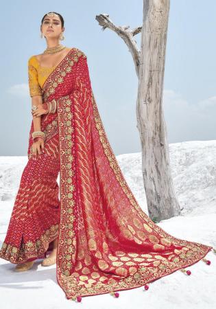 Picture of Pleasing Georgette Crimson Saree