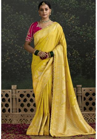 Picture of Resplendent Silk Golden Rod Saree