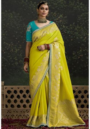 Picture of Amazing Silk Dark Golden Rod Saree