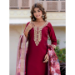 Picture of Pretty Rayon Maroon Readymade Salwar Kameez