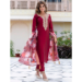 Picture of Pretty Rayon Maroon Readymade Salwar Kameez