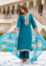 Picture of Delightful Rayon Teal Readymade Salwar Kameez