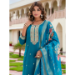 Picture of Delightful Rayon Teal Readymade Salwar Kameez