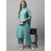 Picture of Sightly Silk Cadet Blue Readymade Salwar Kameez