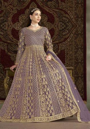 Picture of Alluring Net Purple Party Wear Gown