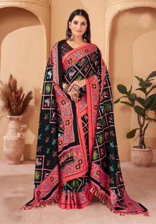 Picture of Gorgeous Chiffon & Georgette Black Saree