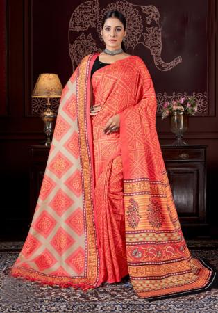 Picture of Fascinating Chiffon & Georgette Sandy Brown Saree