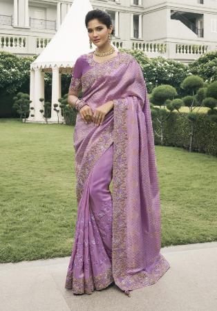 Picture of Statuesque Georgette Plum Saree