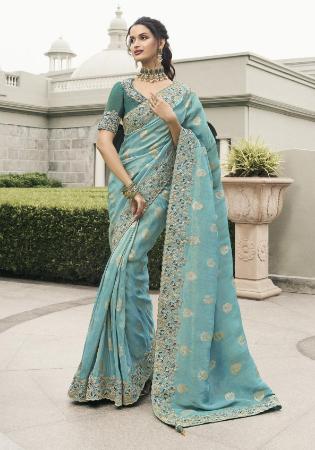 Picture of Ideal Georgette Cadet Blue Saree