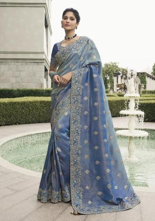 Picture of Graceful Georgette Midnight Blue Saree