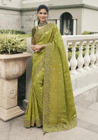 Picture of Grand Georgette Olive Drab Saree