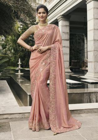 Picture of Pleasing Georgette Pale Violet Red Saree