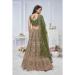 Picture of Ideal Net Dark Olive Green Lehenga Choli