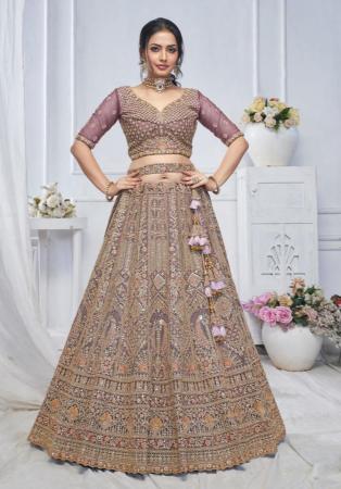 Picture of Alluring Net Plum Lehenga Choli