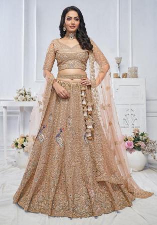 Picture of Sightly Net Rosy Brown Lehenga Choli