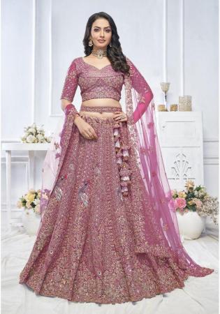 Picture of Enticing Net Rosy Brown Lehenga Choli