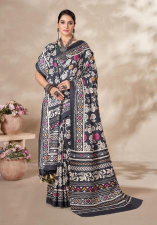 Picture of Sightly Chiffon Black Saree