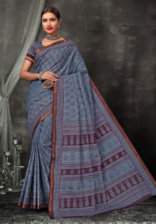 Picture of Amazing Cotton Dim Gray Saree