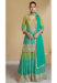 Picture of Chiffon Dark Khaki Straight Cut Salwar Kameez