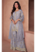 Picture of Georgette Light Slate Grey Straight Cut Salwar Kameez