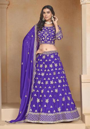 Picture of Beauteous Organza Dark Orchid Lehenga Choli