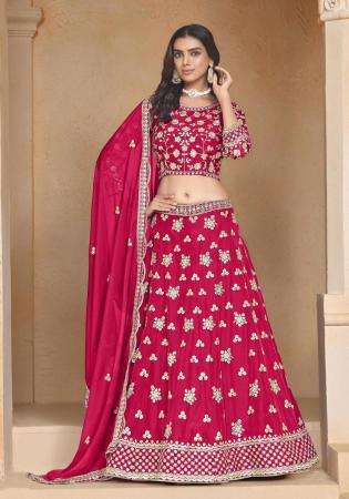 Picture of Nice Organza Pale Violet Red Lehenga Choli