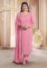 Picture of Georgette Light Coral Straight Cut Salwar Kameez