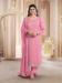 Picture of Georgette Light Coral Straight Cut Salwar Kameez