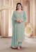 Picture of Georgette Light Slate Grey Straight Cut Salwar Kameez