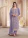 Picture of Georgette Dark Grey Straight Cut Salwar Kameez