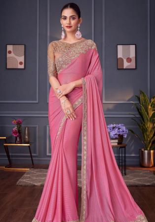 Picture of Classy Silk Pale Violet Red Saree