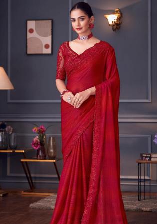 Picture of Superb Silk Fire Brick Saree