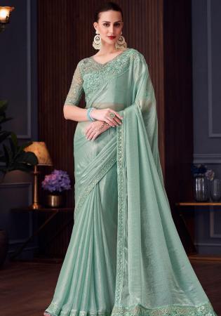 Picture of Grand Silk Dark Sea Green Saree