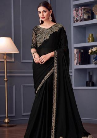 Picture of Fine Silk Black Saree