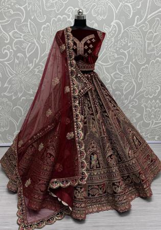 Picture of Shapely Georgette Maroon Lehenga Choli